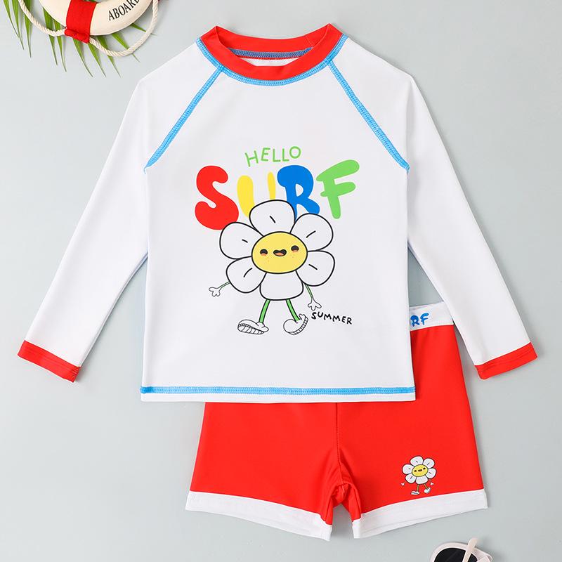 

Комплект детской мультяшной одежды для плавания с длинным рукавом для мальчиков 2025 года 7 Years красный