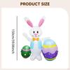 Easter Inflatable Bunny Rabbit and Colorful Egg Large Cute Lighted Yard Decor Ornament for Venue