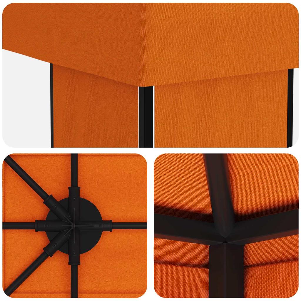 Garden Pavilion 6 X 3 M Orange Polyester and Steel 190