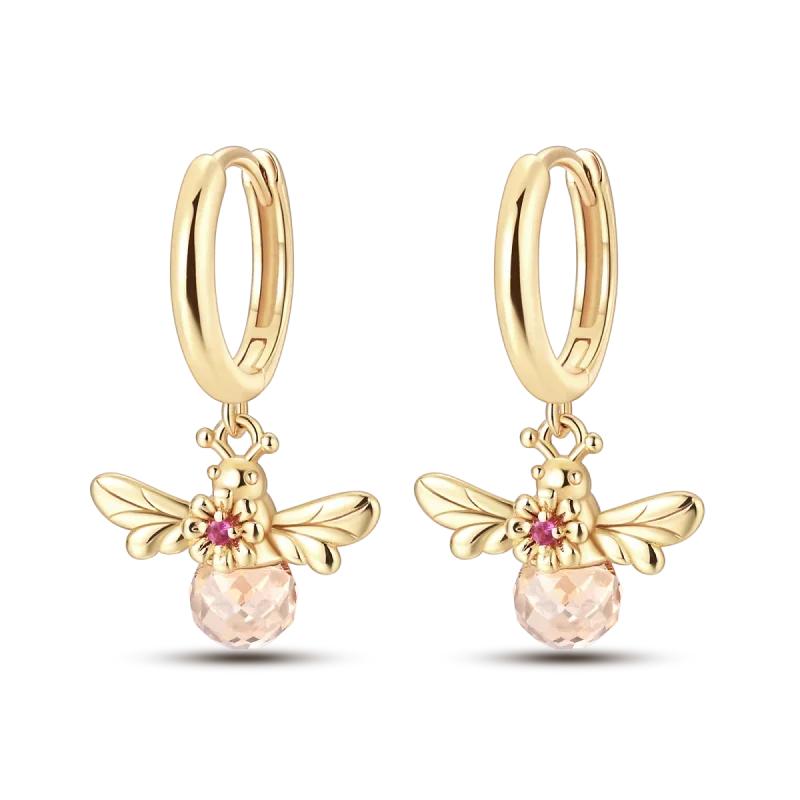 Original New In 925 Silver Gold Star And Moon Pave Colored Zircon Earrings For Women Trending Fashion Jewelry Birthday Gift