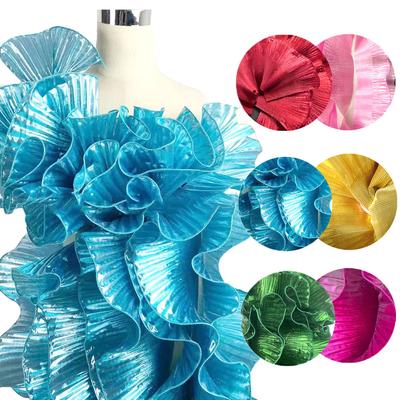 Metallisch glänzender, großwelliger Spitzenstoff zum Nähen von Brautkleidern mit Rüschen, DIY-Hochzeitskleidern, Heimtextilien und Accessoires