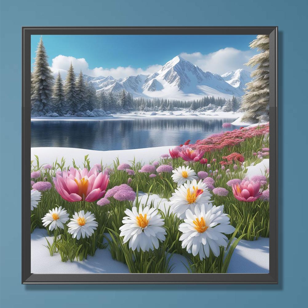 5D DIY Full Round Drill Diamond Painting Multicoloured Flowers Kit Home Decor