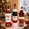 Christmas Wine Bottle Cover Santa Snowman Woven Wine Bottle Bags Christmas Party Dinner Table Decorations New Year Gifts