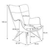 2er Set Skandinavische Ohrensessel Luna Print Duo mit Monstera- und Palmenmuster, Family Meble