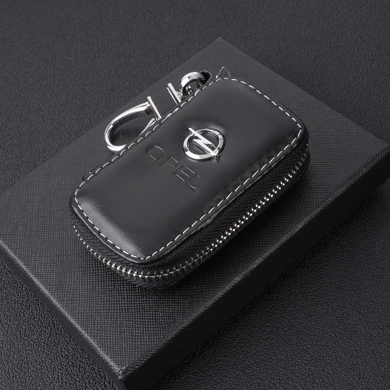 3D Metal+Skóra Portfel na Kluczyki Samochodowe Torba na Kluczyki Samochodowe Wielofunkcyjny Etui na Klucze Do Opel Astra H J G K Insignia Corsa C D Vectra C B Meriva