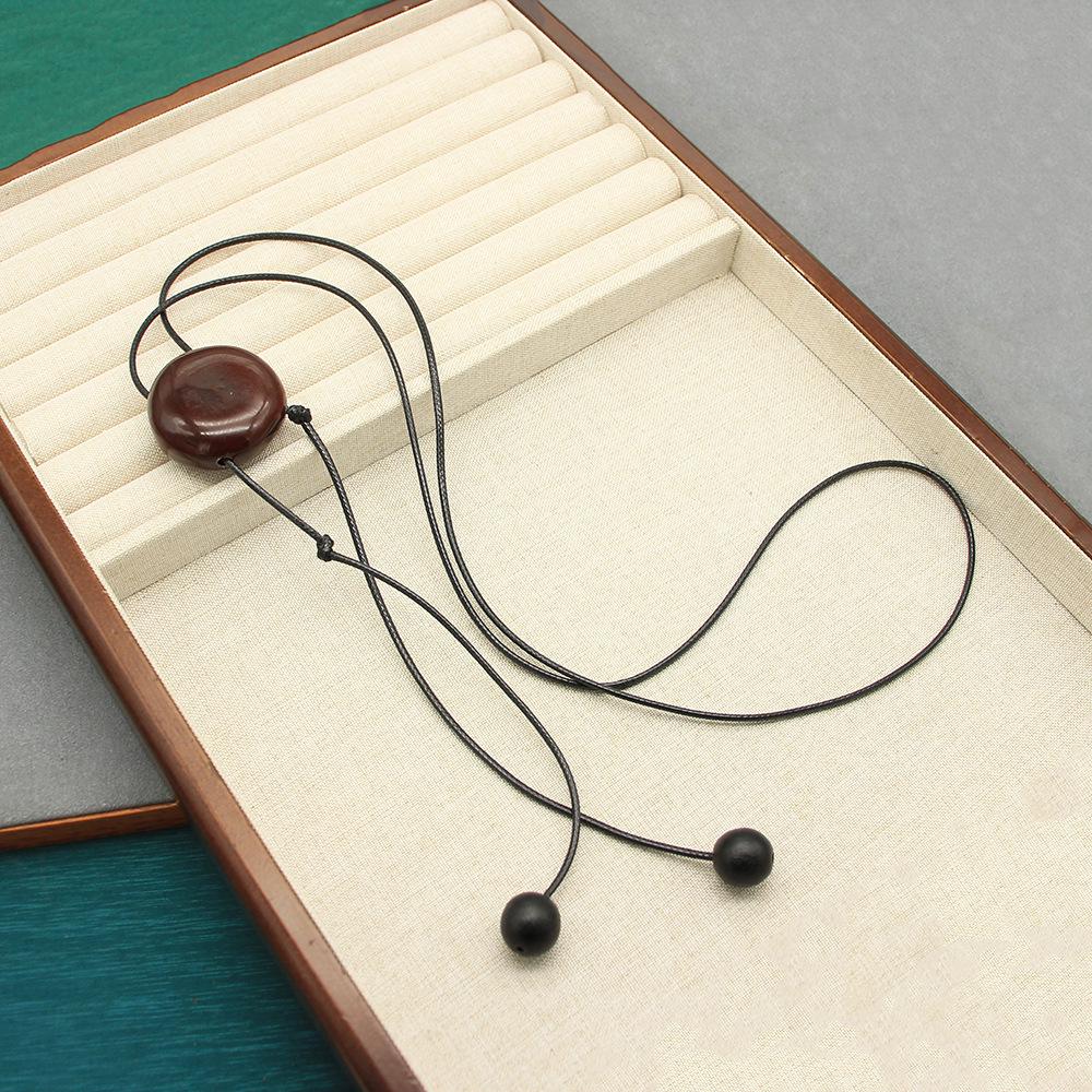 Exaggerated Black Fruit Necklace Sweater Chain - Adjustable, High-End Design