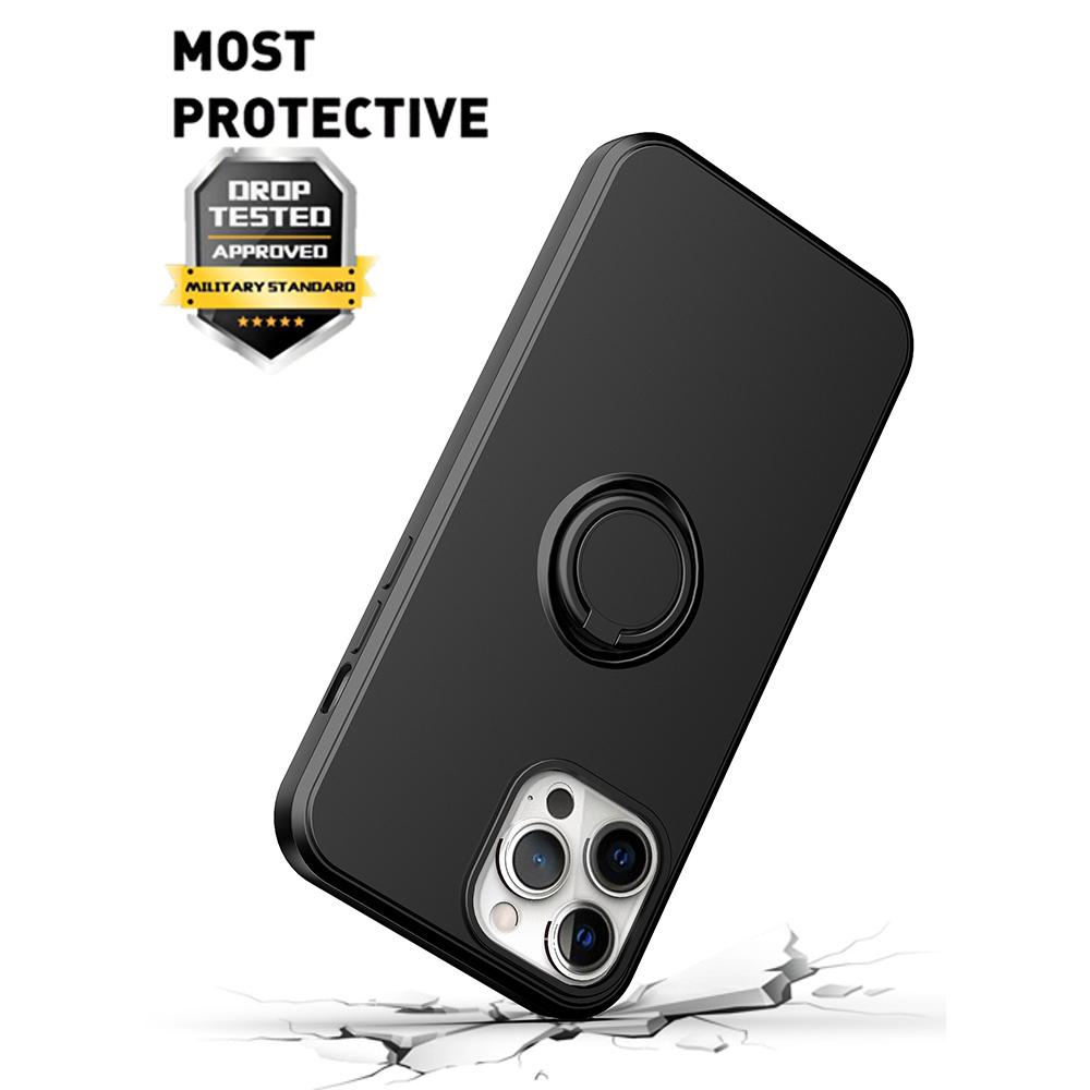 

Ring Kickstand TPU Case for iPhone 13 Pro 6.1 inch,Drop-proof Rubberized Phone Protective Cover Sapphire