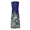 Vestido largo para mujer, vestido maxi, vestido casual de verano, sin mangas, cuello en V, cintura bohemia, vestido estampado