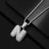 Hot Selling European and American Hip-hop Necklace with 26 English Letter Pendants, Men's and Women's Trendy Zircon Necklace
