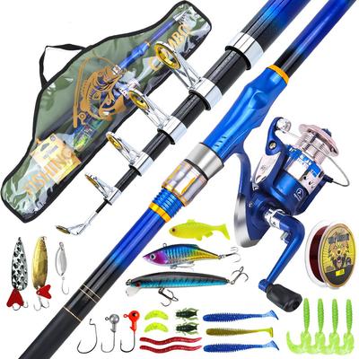 2.7m Blue Fiberglass Sea Fishing Rod Set: Long Cast Rod for Sea Fishing
