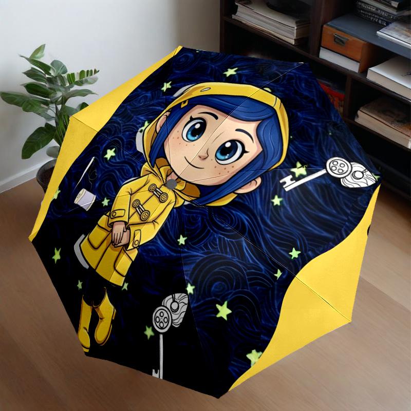 Mystery Coraline's World Umbrella 8-Frame for Travel, Camping, Casual Lightweight Portable Umbrella, Essential for Every Family Holidays Gift