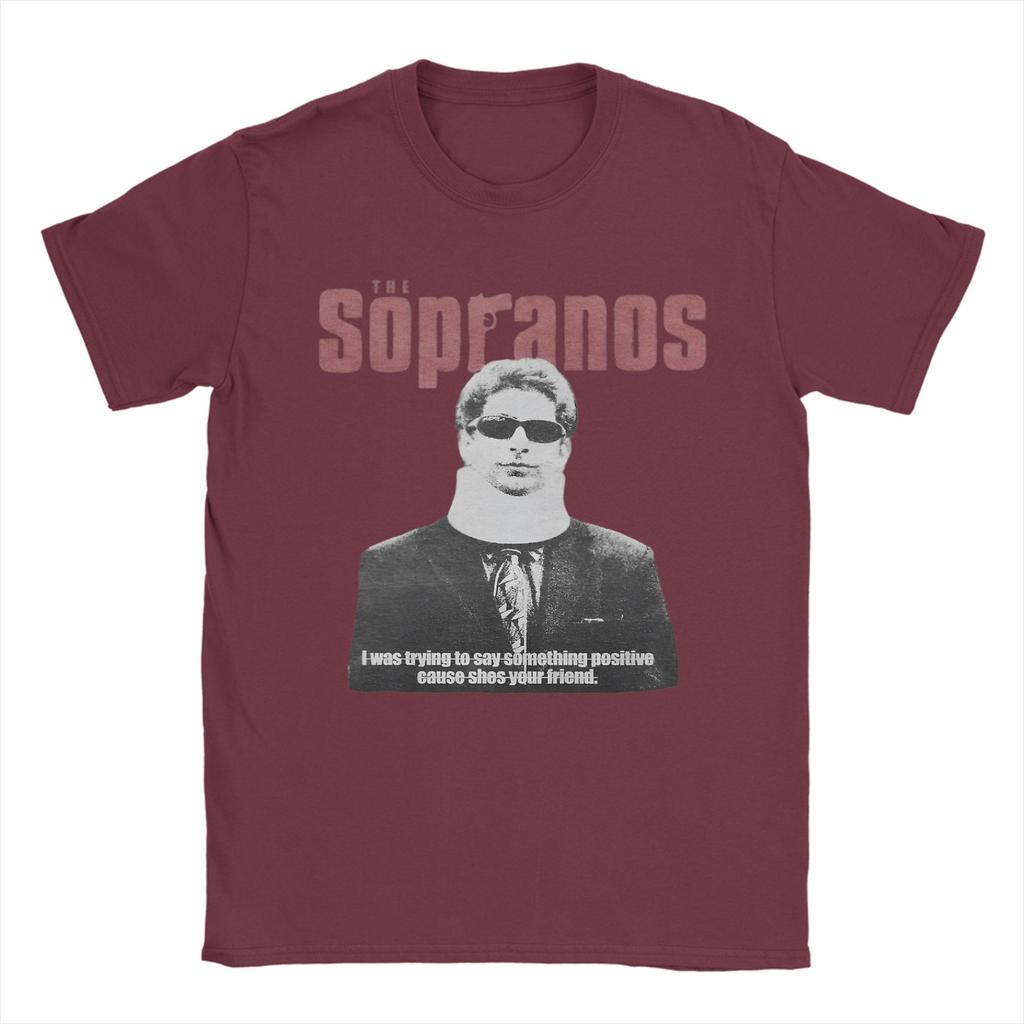 Funny Tthe Sopranos Movie TShirt Unisex Round Neck Pure Cotton T Shirts Short Sleeve Tee Shirt Plus Size Clothes
