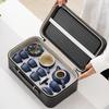 Portable Japanese-Style Ceramic Tea Set With Carry Case Minimalist Travel Cups Tray Office Outdoor Use