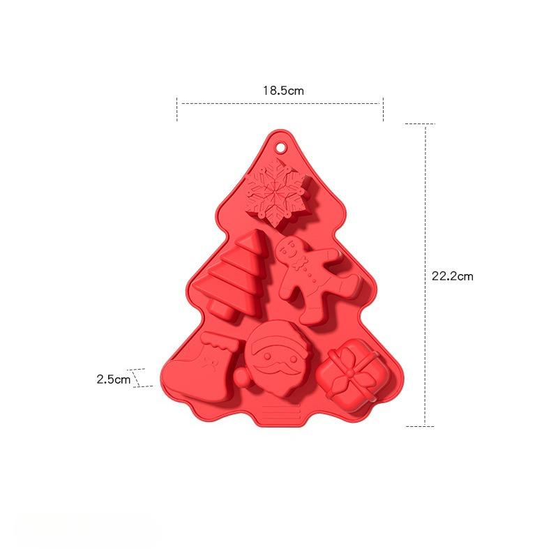 Christmas Silicone Baking Mold for Candy Chocolate Making Santa Tree Shapes Food Grade Non Stick Mold for Home Kitchen Holiday
