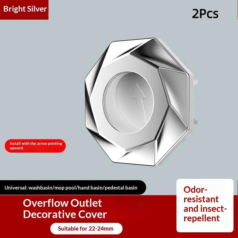 2Pcs Bathroom Basin Overflow Hole Cover Snap In Perforated Drain Insert Ideal for DIY Bathroom Sink Renovation Projects