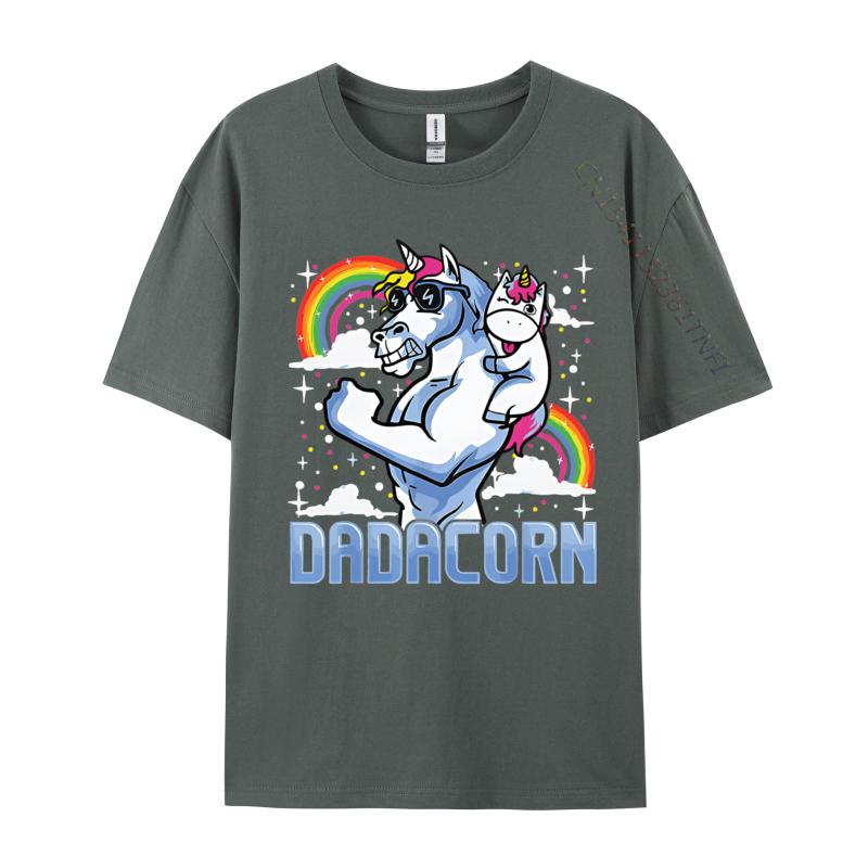 Dadacornunicorn Papa Und Baby Tolles T-Shirt Retro Bedrucktes T-Shirt Anime Vintage T-Shirt Herrenbekleidung
