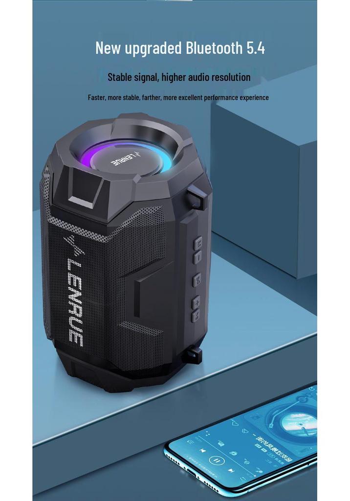 Smart Mini Bluetooth Speaker with AI, Heavy Bass, Card/U Disk Support, and Long Battery Life