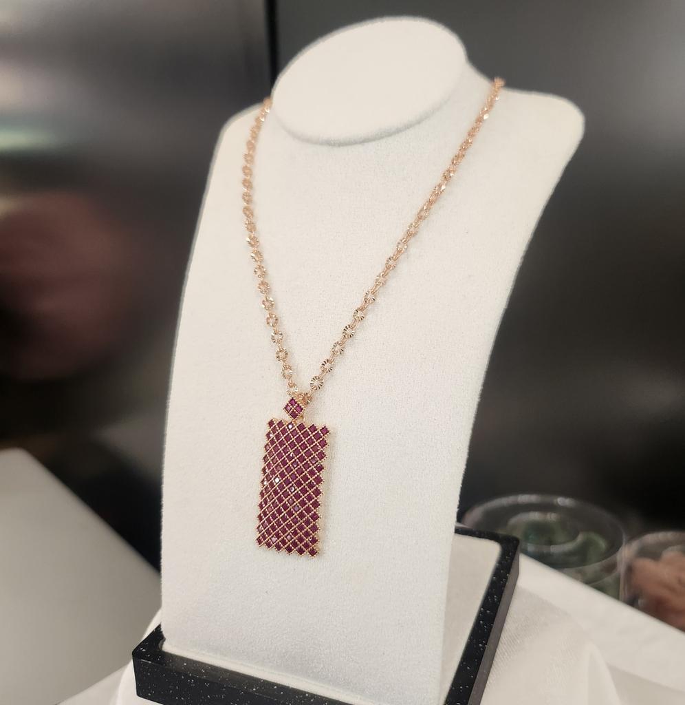 Atria Square Ruby N Red Necklace JTONEKK0006RBF