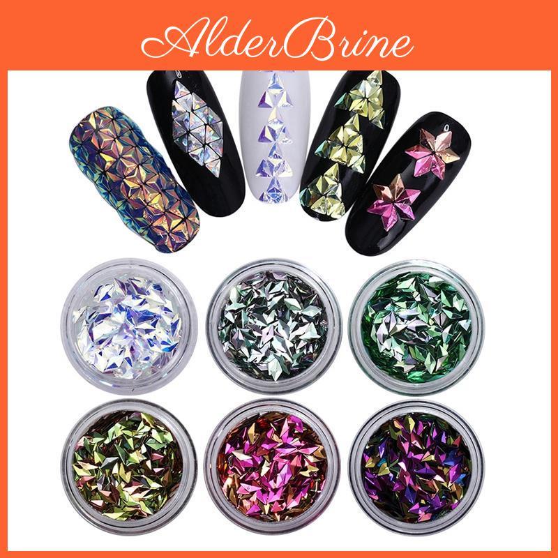 Chameleon Color Boxes 6 Ab Nail Sequins Set Triangle Rhombus Colorful Flakes Nail Art Decorations