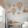 1set Creative Hot Air Balloon Wooden Plaque Wood Chip Wall Decor Living Room Bedroom Home Ornament Craft Rustic Boho Chic
