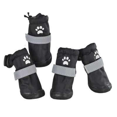 4pcs/set Adorable Waterproof Pet Dog Shoes Anti-slip Reflective Puppy Booties Wear Resistant Pet Rain Shoes Small Medium Dog
