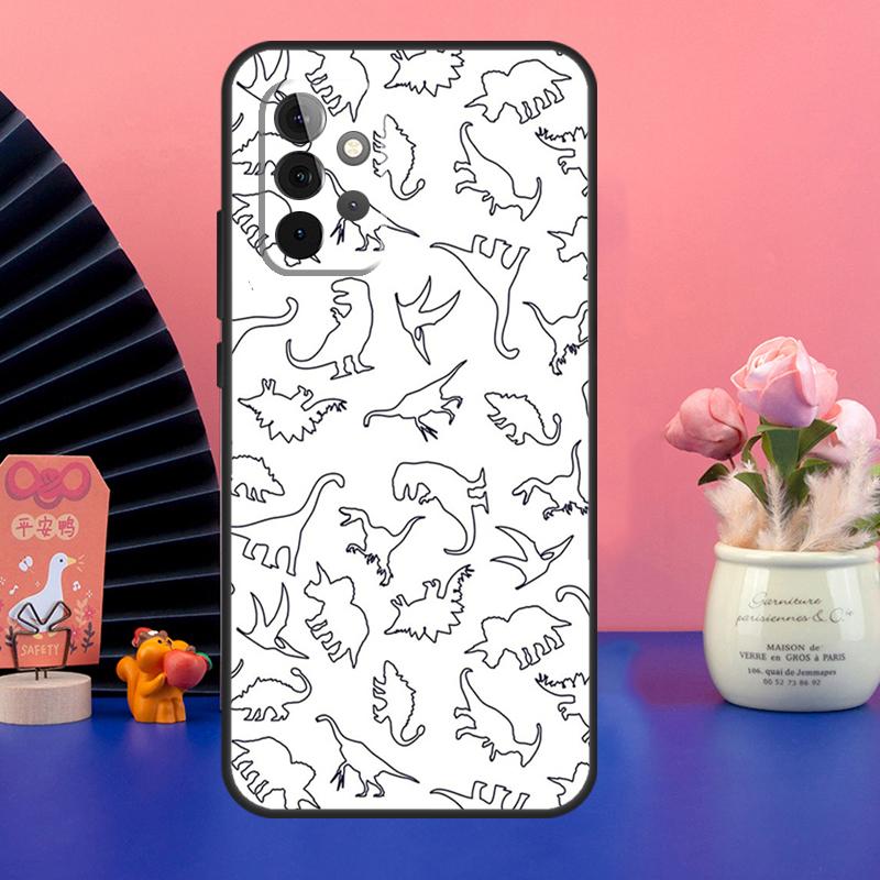Cute Dino Dinosaur Case For Samsung Galaxy A54 A34 A24 A14 A73 A53 A33 A23 A13 A52 A32 A22 A12 A51 A71 Cover