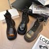 Thin Martin Boots Women's British Style 2025 Autumn and Winter New Thick-soled Heightening Single Boots High-top Versatile Short Boots Casual
