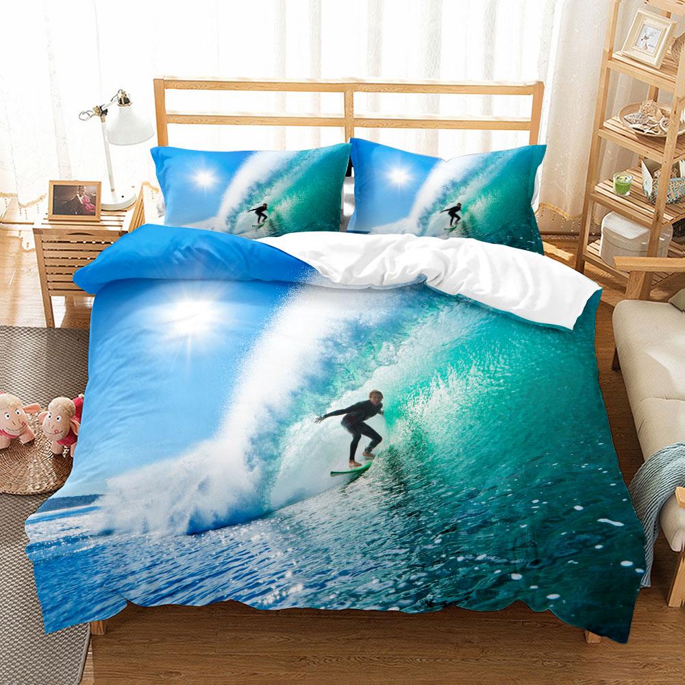 

Комплект постельного белья Surfing Summer Sports Movement Duvet Cover Set UK Single Double Queen US Twin Full King Size EU single(135x200cm)