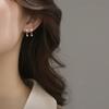 925 Sterling Silver Korean Sweet Zircon Flower Stud Earrings for Women Temperament Wedding Jewelry Party