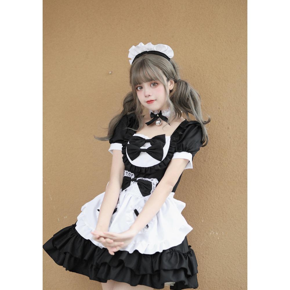 Cosplay Soft Girl Maid Dress Pure Cute Pink Maid Uniform Suit Role Play Skirt