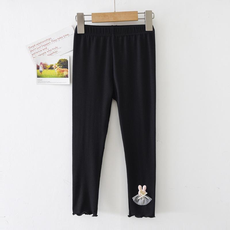 Girls' Summer Ruffle Hem Leggings: Lightweight Nine-Point Pants for Outerwear & Innerwear