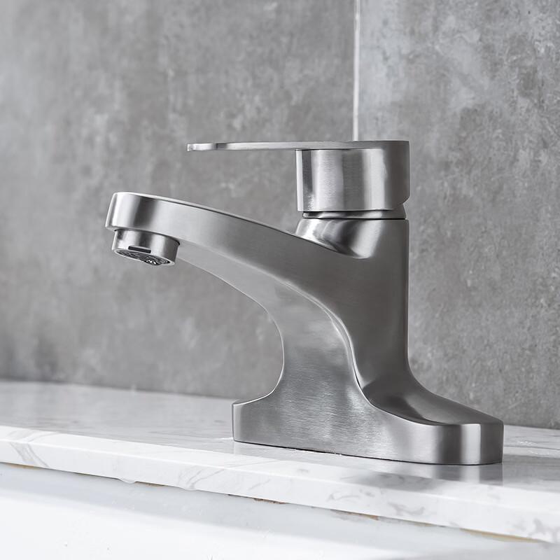 

VEMUSE 304 Stainless Steel Dual-Handle Washbasin Faucet