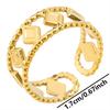 Bague 18k Gold Plated Open Adjustable Stainless Steel Rings For Women Men Accessories Cross Shell Plant Leaf Ring Finger Jewelry