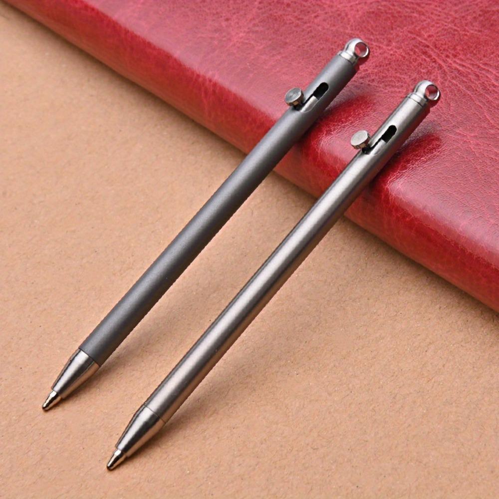 Pure Titanium Mini Compact Gun Bolt Pen Portable Keychain Pen Portable Travel Metal Ballpoint Pen Signing Party Gifts for Guests