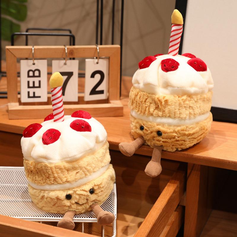 Cross-Border JC Plush Toy Cake Doll Children's Birthday Gift Soft Stuffed Toys Trendy Internet Celebrity Candle Birthday Cake
