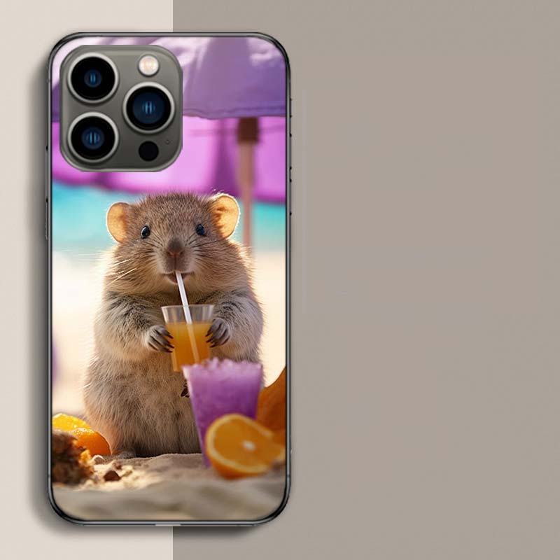 

Cute Hamster Phone Case For Iphone 17 Air 15 Pro 14 Plus 16 Pro Max 12 13 Mini 11 16E X XS Cover Cute Fundas iPhone 11