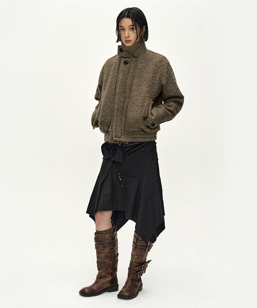ADSB ANDERSSON BELL Linus Harrington Wool Jacket (Brown/Grey)