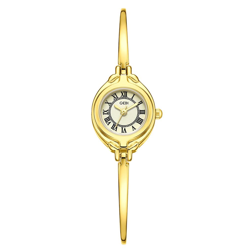 Vintage Small Round Dial Wristwatch For Women With Quartz Movement