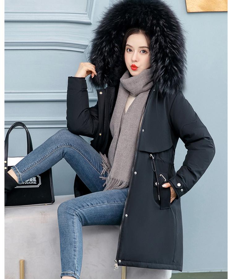 Manteau Long à capuche en fausse fourrure pour femme, doublure à grande poche, veste bouffante en coton rembourré, parka d'extérieur, pardessus 6 couleurs, hiver
