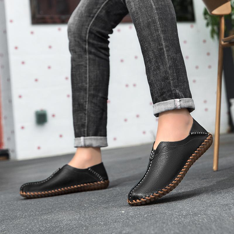 Fashion Men's Driving Shoes Handmade Leather Men Loafers Soft Breathable Men's Casual Shoes Zapatillas Hombre Big Size 39-48