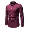 Herren Slim Fit Colorblock Langarmhemd
