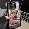 Phone Case for iPhone 17 Air 16E 15 16 Pro Max Cute Highland Cow Cover 14 Plus 13 12 Mini Soft Shell Silicone Fundas