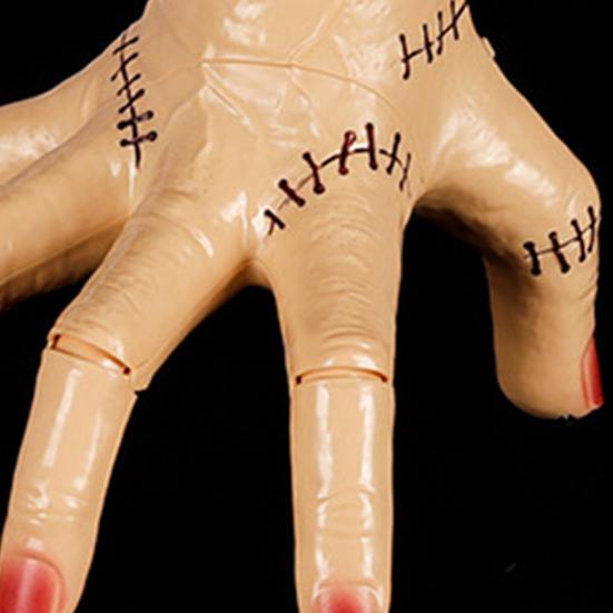 Wednesday Cosplay Model Hand LED Audio-Visual Scary Toy Broken Hand Interactive Horror Toy with Sound Effects Halloween Party Decorations