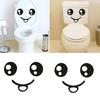 2Pcs/Set Funny Smile Face PVC Toilet Seat Sticker Waterproof Removable Wall Sticker Poster Paper For 