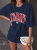 Woman Cotton TShirts Miami Coconu Tree Beach Prints Casual ONeck Short Sleeve Fashion Oversize Clothing Simple Female Tops