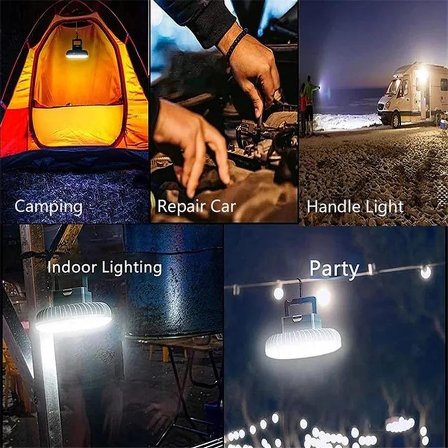 Multifunction Waterproof Rechargeable Fan Camping Light Outdoor Tent Lamp Fishing Hiking Fan Lamp Portable Emergency Night Light