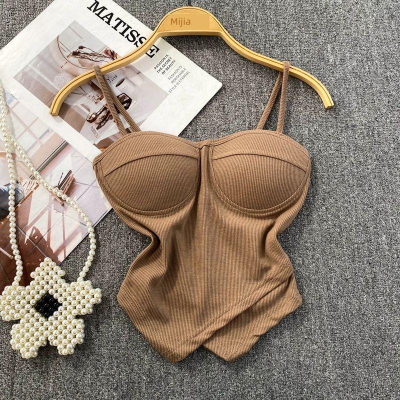 Pure Desire Sexy Outwear Silm Irregular Spaghetti-Strap Vest