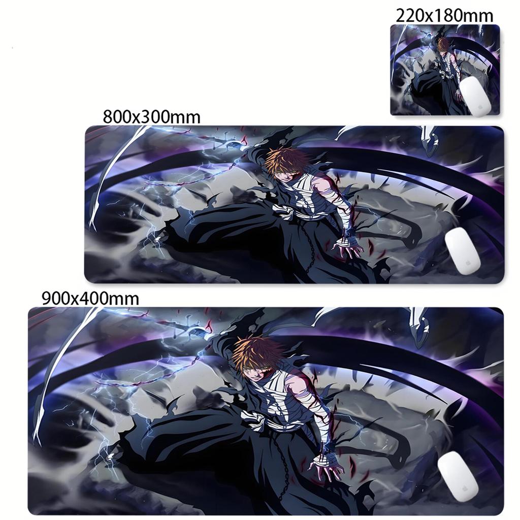 Large Mouse Pad Black White Anime BLEACH Mause Mats Gaming Accessories Office Gamer Keyboard Desk Mat Kurosaki Ichigo Mousepad
