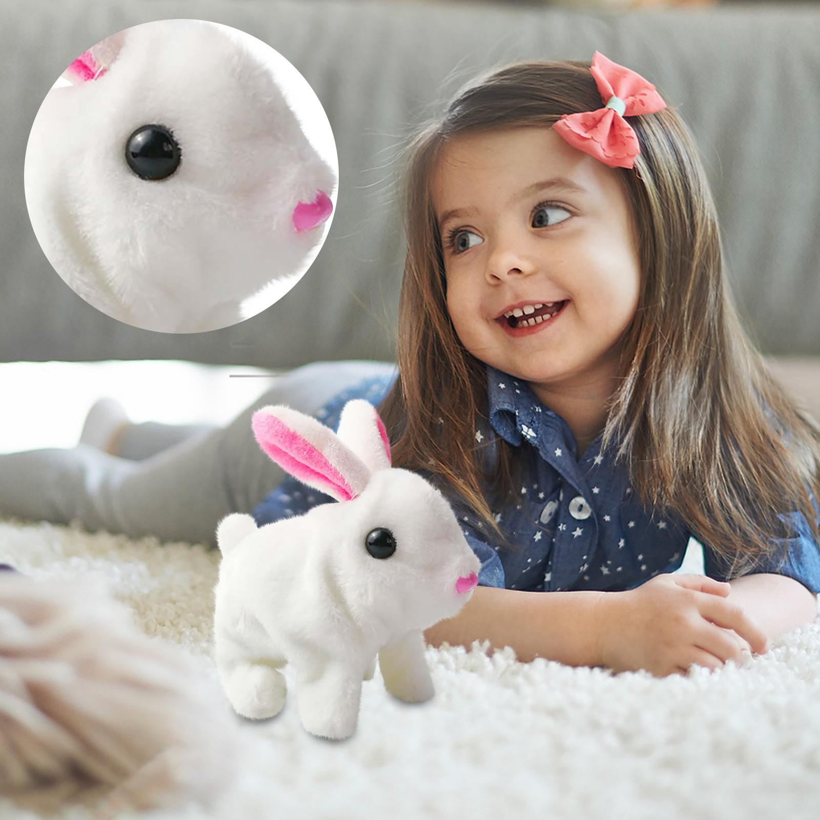 

Плюшевый электрический маленький симулятор домашнего животного может ходить, лаять, двигать ртом и ушами, длинношерстная игрушка для домашних животных One Size белый