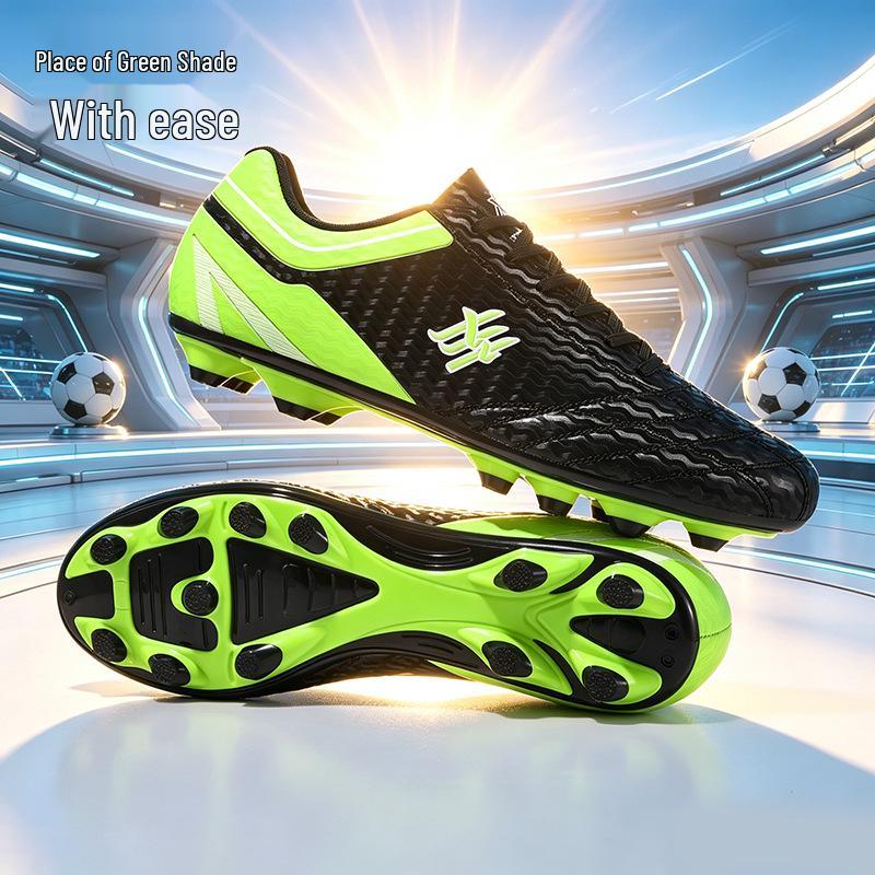 Professional Youth Futsal Low-Top Lace-Up Football Shoes with Long Studs